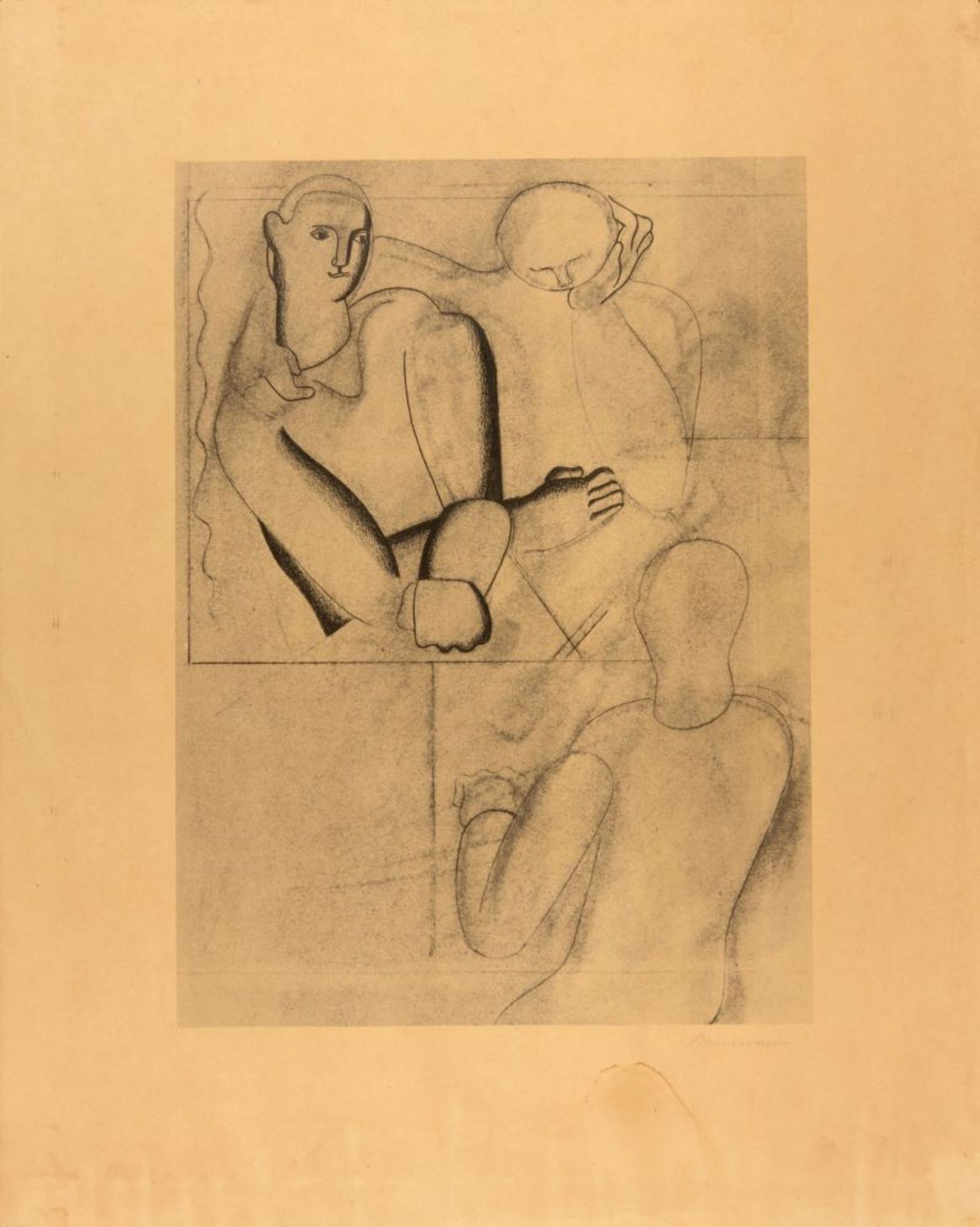 Willi Baumeister. Frau mit Tuch. / Ruhende Sportler. (Aus: Sport und Maschine). 1929. 2 Blatt Heliog - Image 2 of 2