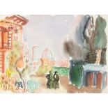 Eduard Bargheer. Blick auf Florenz. 1944. Aquarell. Signiert.