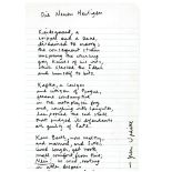 J. Updike. E. Gedicht m. U. "Die Neuen Heiligen" (engl.). 1 Seite in 4° auf Ringbuchblatt. / Dazu: U