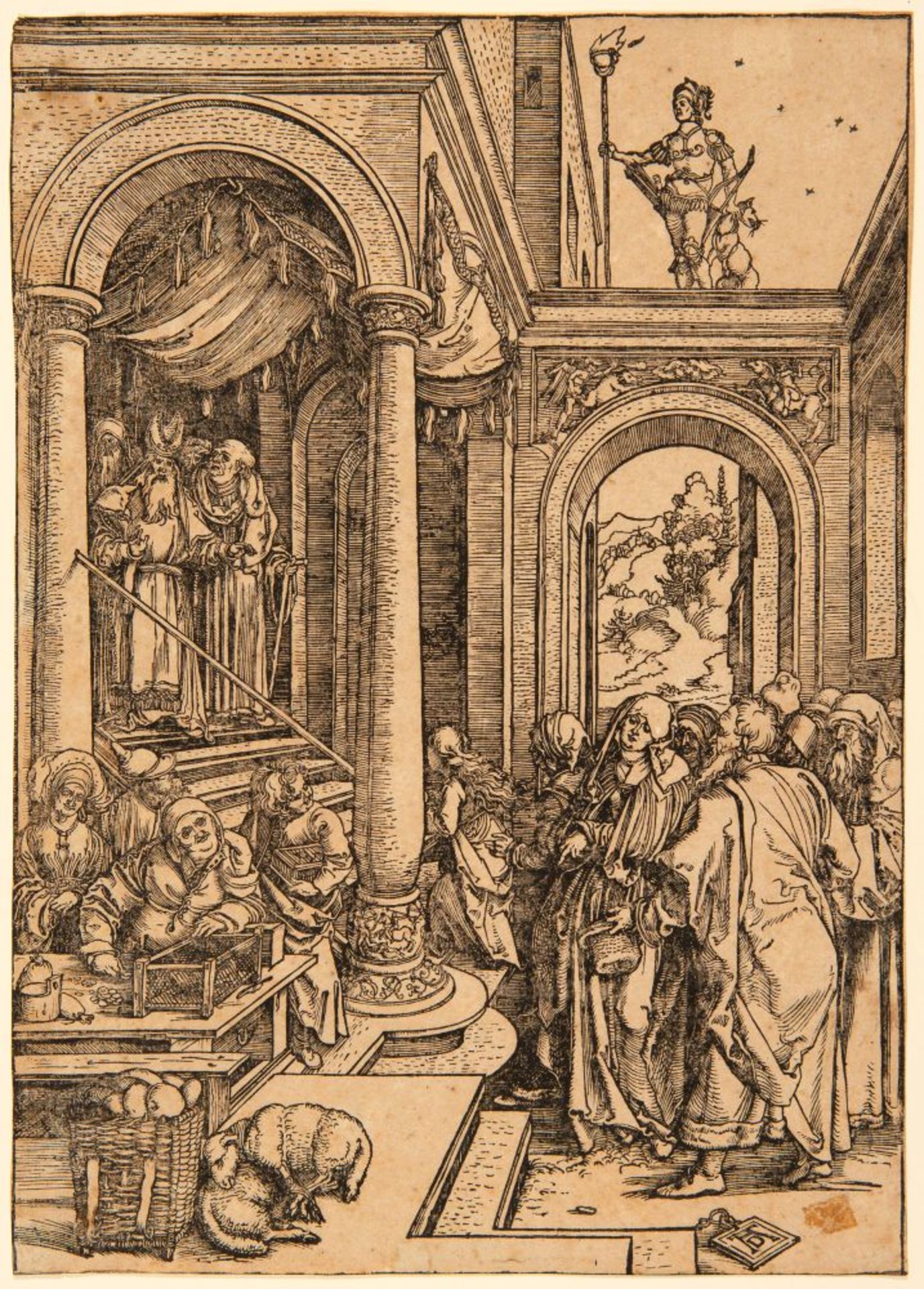 Albrecht Dürer. Mariens Tempelgang. Um 1504/05. Holzschnitt. B. 81; M. 193.
