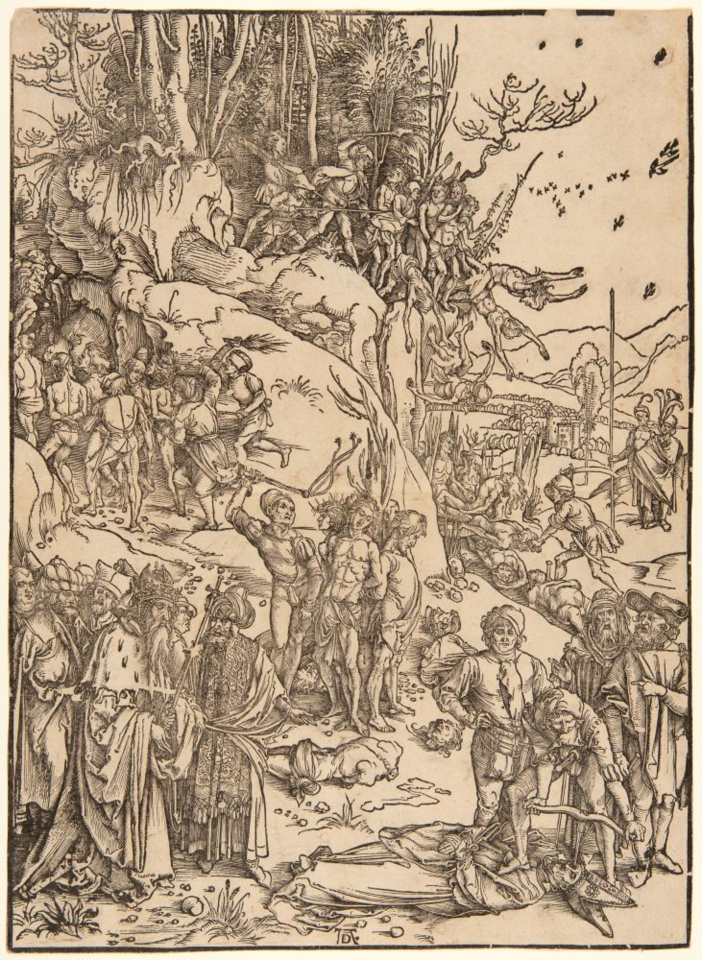 Albrecht Dürer. Die Marter der Zehntausend. Um 1497. Holzschnitt. B. 117; M. 218 g.