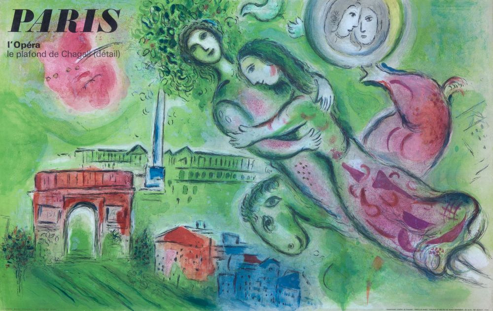 Marc Chagall. Paris l'Opéra. 1965. Farblithographie. Plakat von Ch. Sorlier, bei Mourlot.