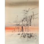 Hubert Berke. Sylt. 1960. Aquarell und Tusche. Signiert.