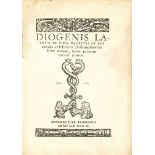 Diogenes Laertius, De vitis, decretis et responsis ... Basel 1533.