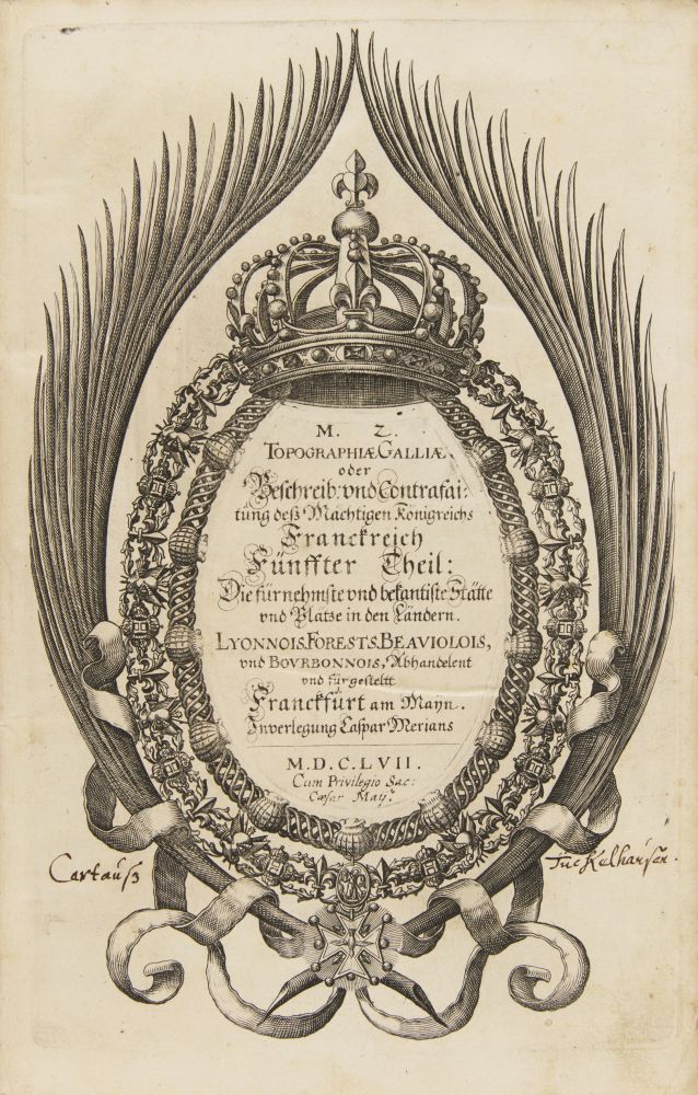 Merian.- M. Zeiller, Topographiae Galliae, Tl. 5-13 in 1 Bd. Ffm 1657-1661. - Image 2 of 4