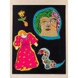 Niki de Saint-Phalle. Le Serpent (Aus: Nana Power). 1970. Farbserigraphie. Signiert und gewidmet.