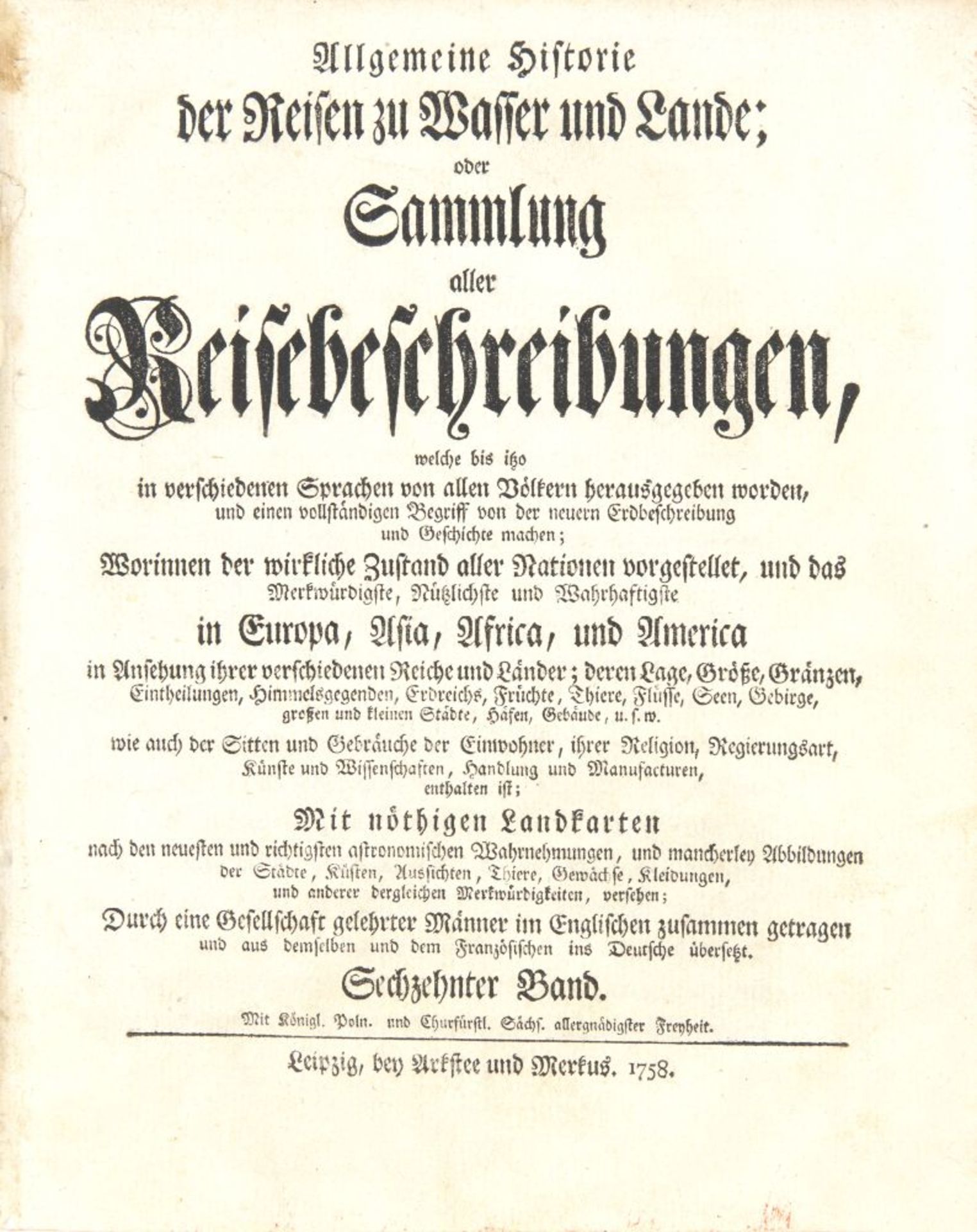 J. J. Schwabe, Reisebeschreibungen, Bd. XVI. Lpz 1758. - Image 2 of 4