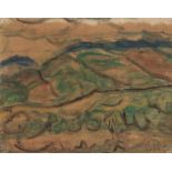 Christian Rohlfs. Landschaft. Wassertempera. Monogrammiert. + Expertise.