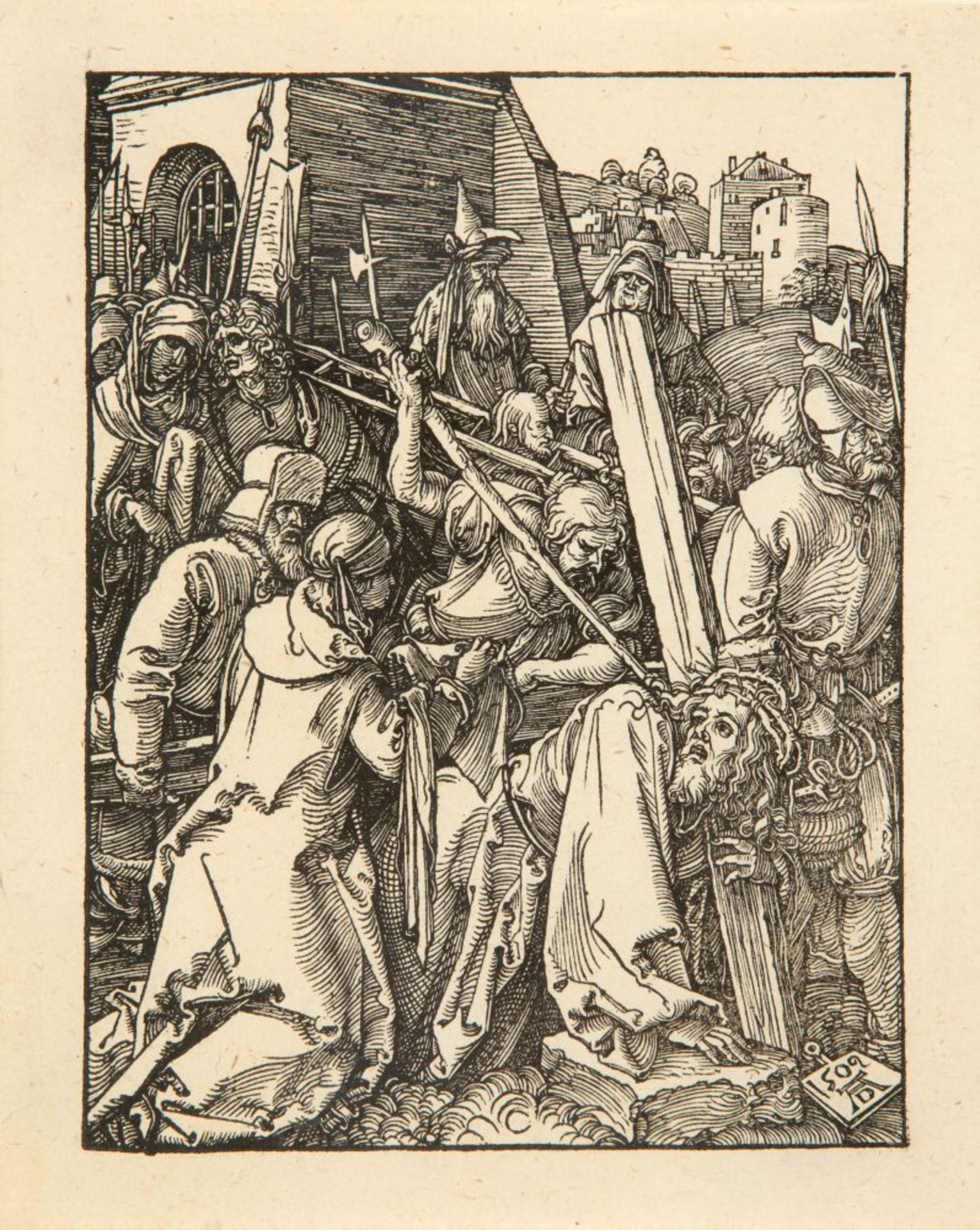 Albrecht Dürer. Die Kreuztragung. 1509. Holzschnitt. B. 37; M. 146, I (von 4), vor der Schrift.