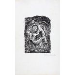 Ernst Barlach. Barmherziger Samariter. 1919. Holzschnitt. Signiert. Ex. 45/100. Schult 163.