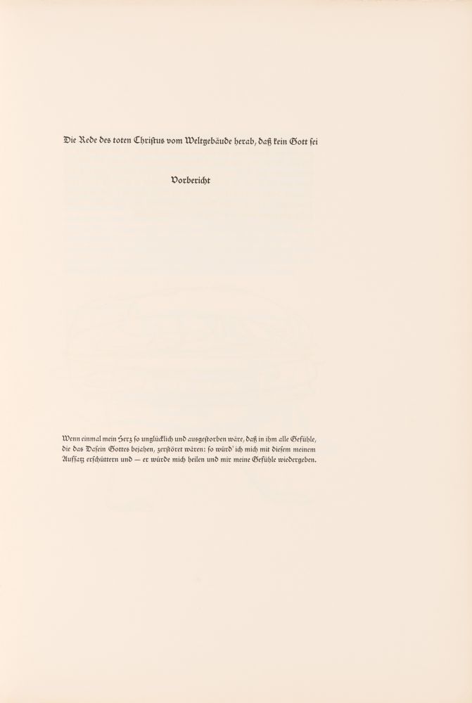Jean Paul / E. Fuchs, Die Rede des toten Christus... Berlin 1972. - Ex.16 v. 100, Serie B.