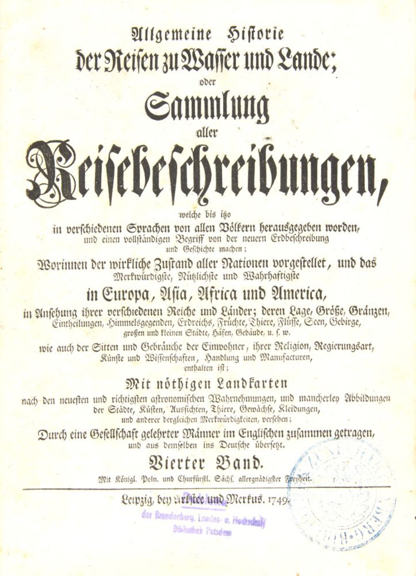 J. J. Schwabe, Reisebeschreibungen, Bd. IV. Lpz 1749. - Image 2 of 4