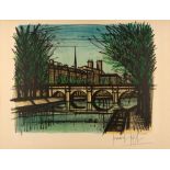 Bernard Buffet. Le Pont Neuf. 1968. Lithographie. Signiert. Ex. 63/125.