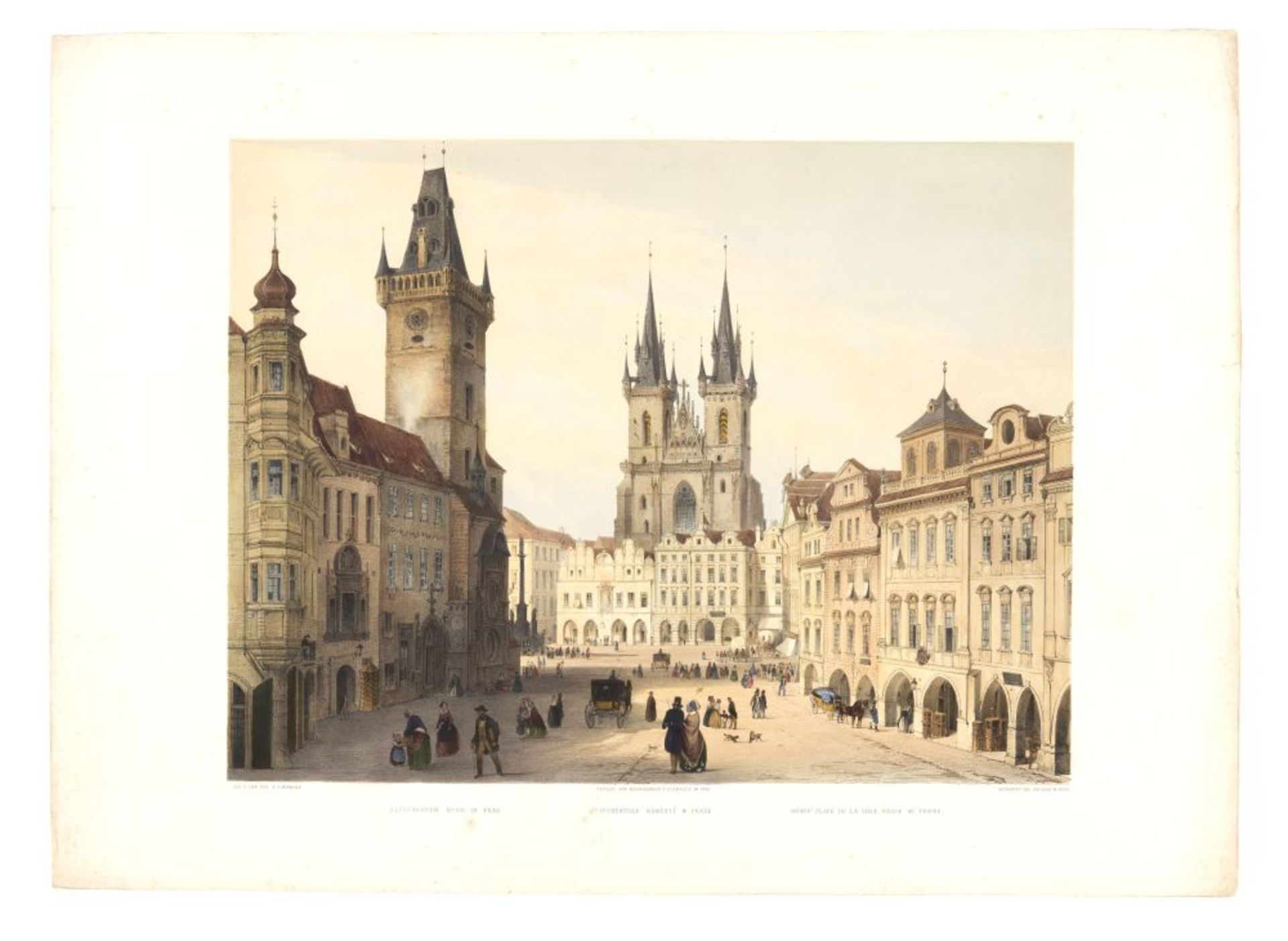 Prag. - 6 kolor. lithogr. Ansichten von F. J. X. Sandmann. Wien, um 1845. Mit Widmungsbl. in Ln.-Map - Image 4 of 6