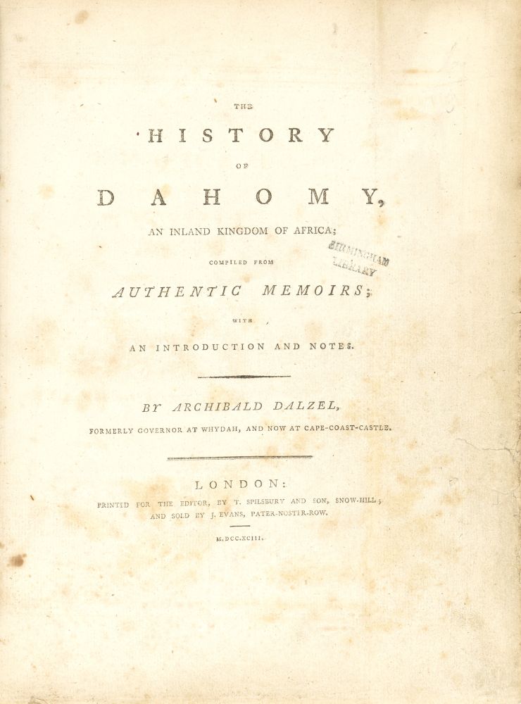 A. Dalzel, The history of Dahomy. Ldn 1793. - Image 2 of 3