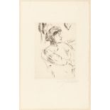 Lovis Corinth. Weissagung / Krankenschwester. 2 Blatt Radierungen. Je signiert. Schwarz 152 bzw. 199