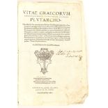 Plutarch, Vitae graecorum romanorumque illustrium. Basel 1531.