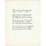 R. M. Rilke, E. Gedicht; o. O. u. Dat. [um 1902?]. Kl.-4°. 4 Strophen. Wiedergabe e. französ. Gedich