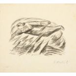 Ernst Barlach. Grenzen der Menschheit (zu: Goethe, Ausgewählte Gedichte). 1924. Lithographie. Signie