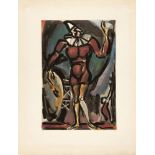 Georges Rouault. Le clown a grosse caisse. Farbaquatintaradierung. Chapon-Rouault 200 d (von d).