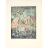 Roberto Matta. Pouffer l'amour. 1968. Farbaquatinta. Signiert. Ex. 31/85. Sabatier 196.