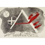 Antonio Tàpies. Grand A et rouge. 1975. Farblithographie. Signiert. Ex. 48/75. Galfetti 533.