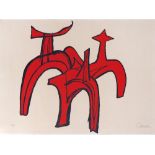 Alexander Calder. Ohne Titel. (Hellebardier. 1974). Farblithographie. Signiert. Ex. 61/150.
