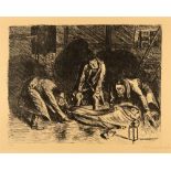 Ernst Barlach. Der letzte Dienst II. Lithographie. Signiert. Ex. 2/34. Schult 149.