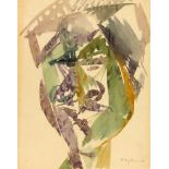 Eduard Bargheer. Kopf. 1948. Aquarell. Ca. 28 x 22 cm.