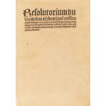 Joh. Heynlin, Resolutorium dubiorum. Köln 1501.