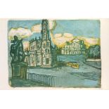 Otto Dix. Hofkirche in Dresden. 1955. Farblithographie. Signiert. Exemplar 1 von 50. Karsch 212.
