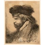 Giovanni Benedetto Castiglione. Bildnis eines bärtigen Mannes mit orientalischer Kopfbedeckung im Pr
