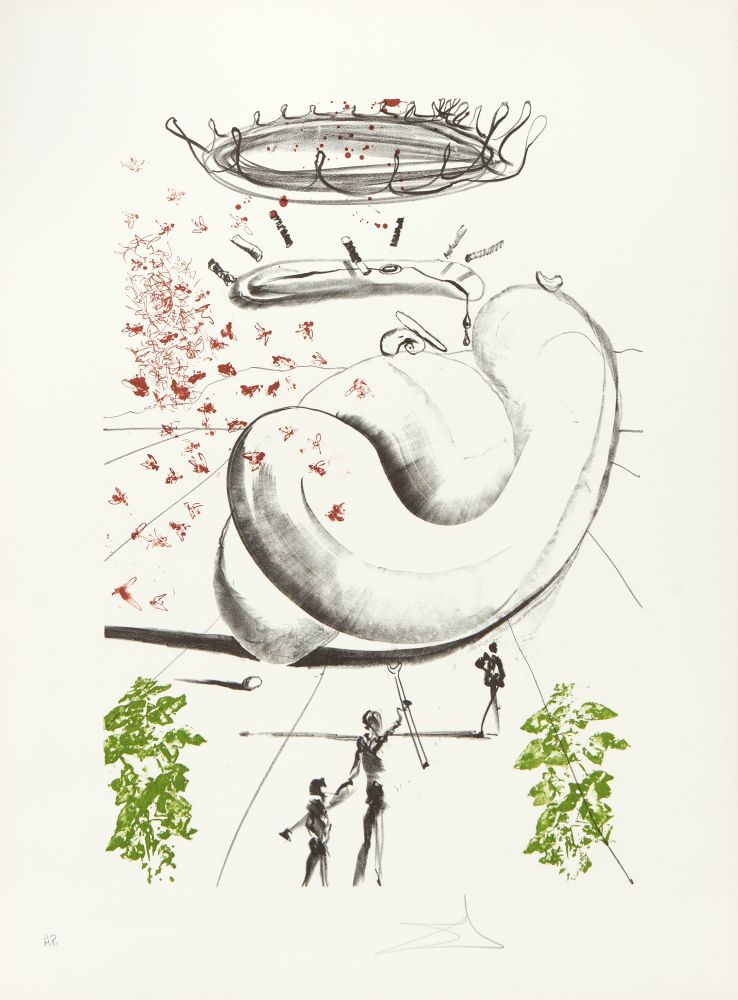 Salvador Dalí. Moscas (Colibri) 1973. Farblithographie. Signiert. Ex. A.P. Field 73-5 B.