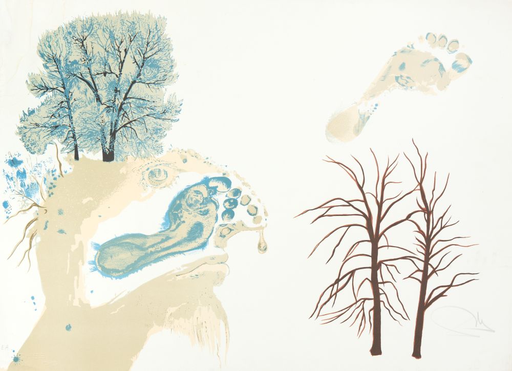 Salvador Dalí. L'hiver. (Aus: Les Saisons). 1972. Farblithographie. Signiert. Ex. E.A. ML 1371.