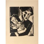 Max Pechstein. Einäugige Mutter. 1921. Holzschnitt. Signiert. Krüger H 255.