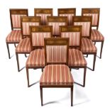 A set of ten Dutch mahogany dining chairs