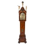 A Dutch burr-walnut longcase clock