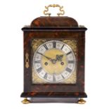 An English brass-mounted tortoiseshell bracket clock