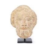 A North-European carved stone head of an apostle