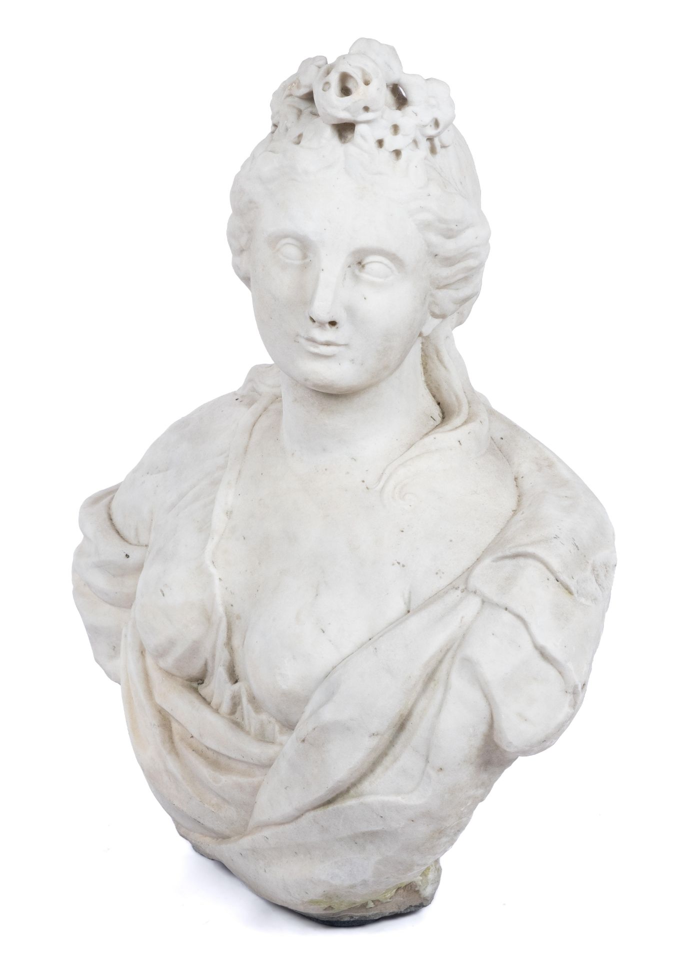 A North-European carved marble bust of a classical female figure - Image 2 of 4