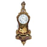 A large Louis XV Chinoiserie ormolu-mounted tortoiseshell musical bracket clock