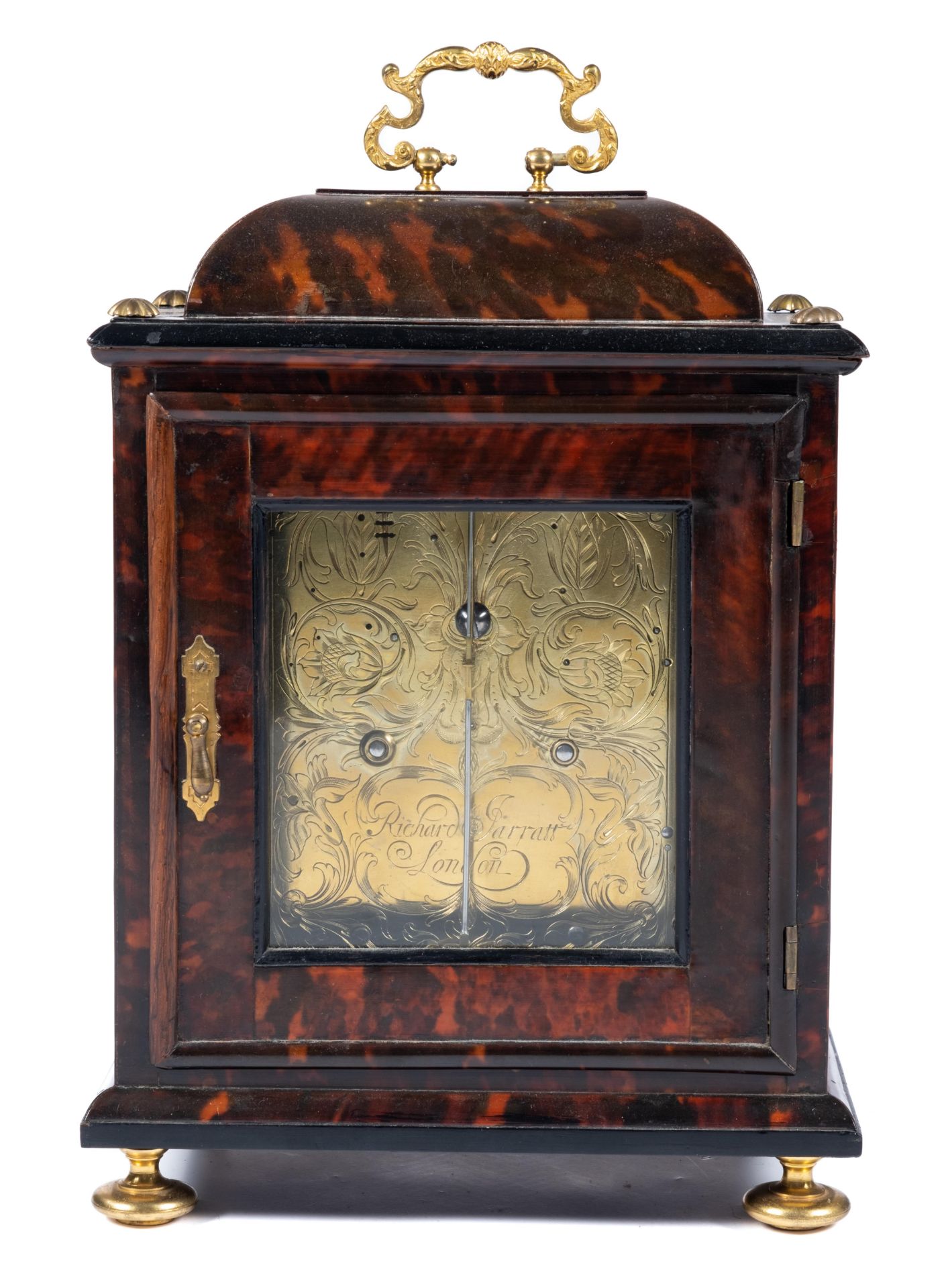 An English brass-mounted tortoiseshell bracket clock - Image 4 of 5