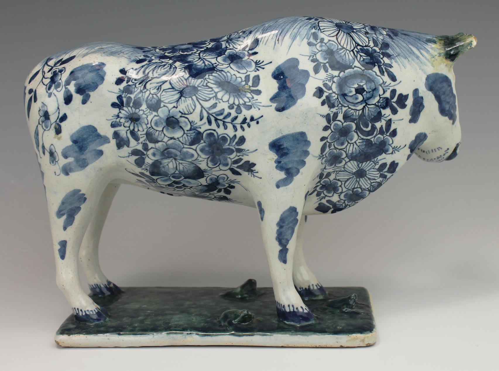 A group of Dutch Delft pottery including a rare bull - Image 27 of 34