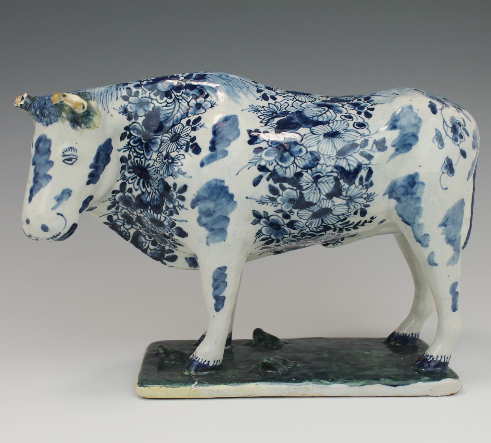 A group of Dutch Delft pottery including a rare bull - Image 21 of 34