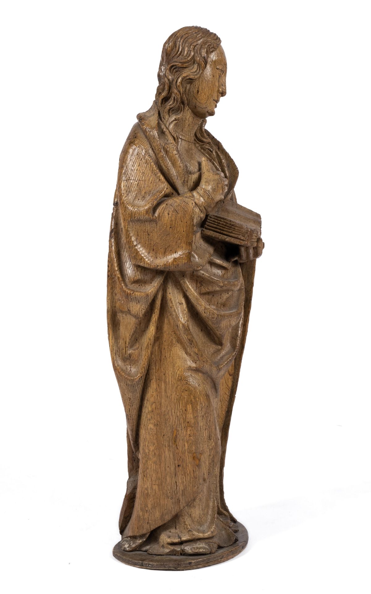 A Lower Rhine carved oak Annunciation Madonna - Bild 3 aus 4