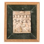 A Malines carved and parcel-gilt alabaster relief 'The Last Supper'