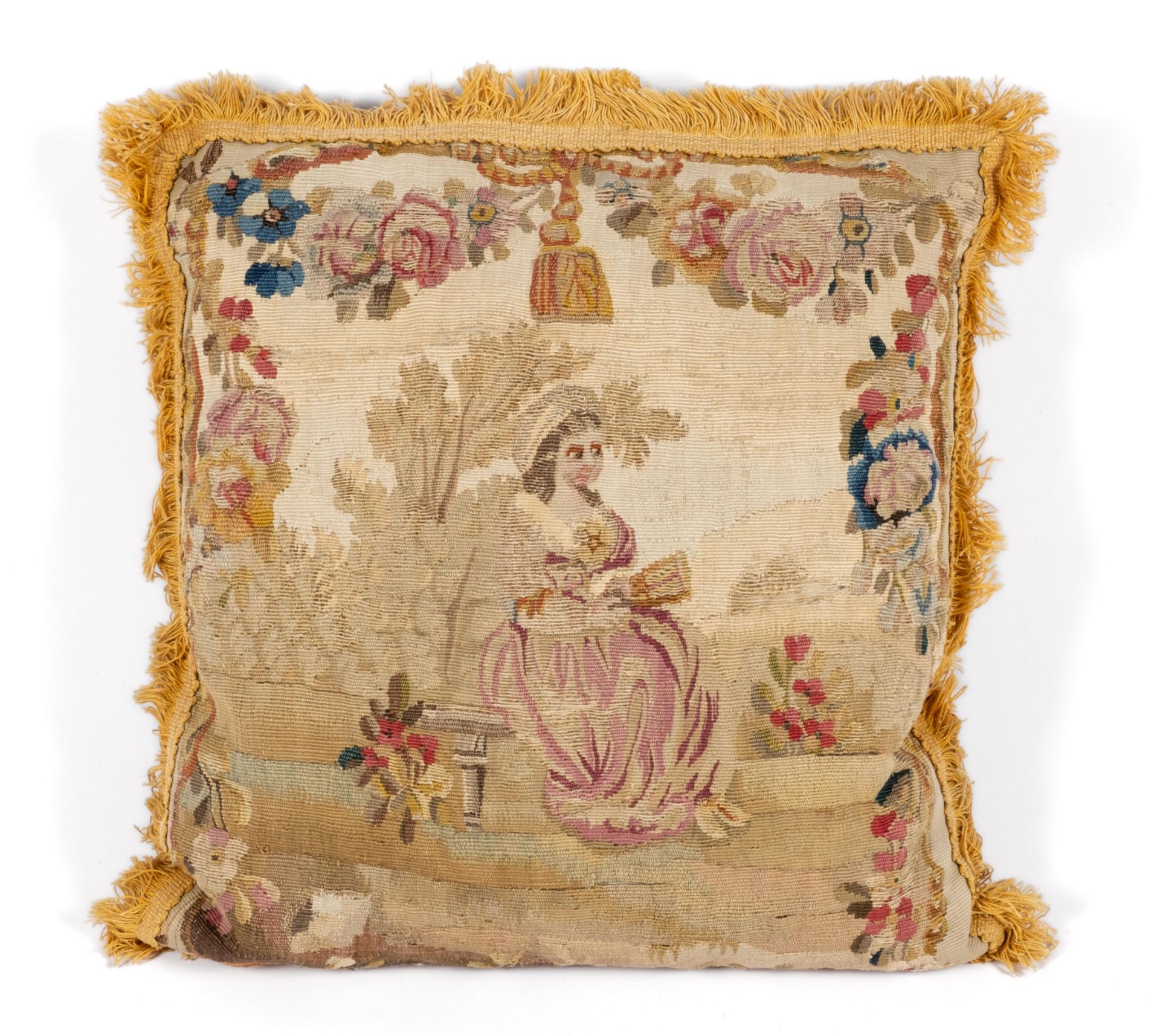 A set of five Louis XVI tapisserie cushions, probably after cartons by Jean-Baptiste Huet (1745-1811 - Image 5 of 6