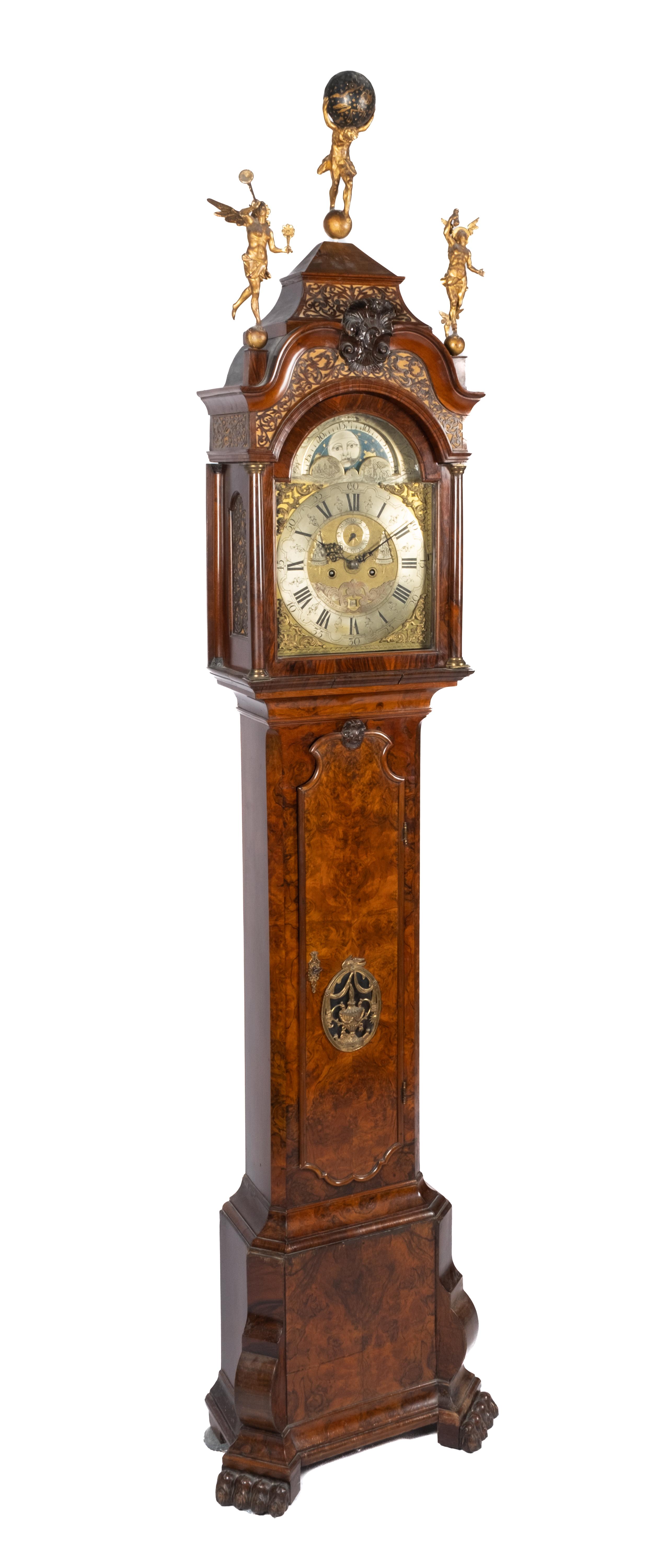 A Dutch burr-walnut longcase clock - Image 2 of 5