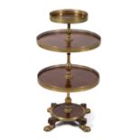 A French mahogany and brass dumbwaiter 'serviteur muet'