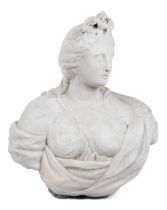 A North-European carved marble bust of a classical female figure